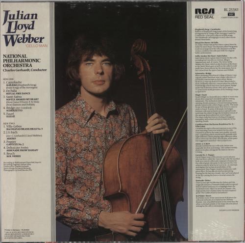 Julian Lloyd Webber Cello Man vinyl LP album (LP record) UK JXWLPCE893972
