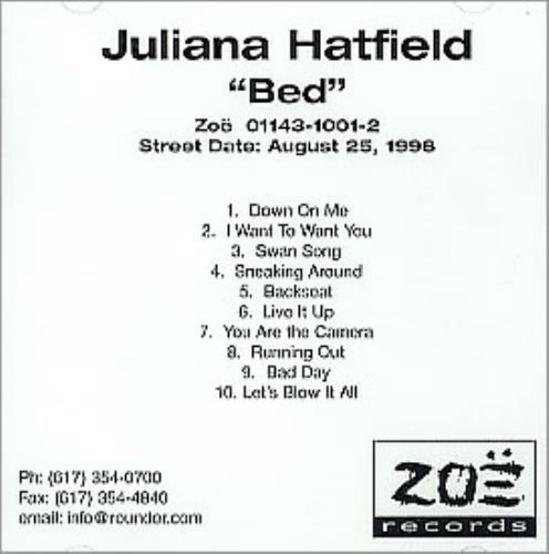 Juliana Hatfield Bed CD-R acetate US JH3CRBE287333