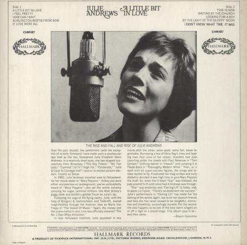Julie Andrews A Little Bit In Love vinyl LP album (LP record) UK JARLPAL613770