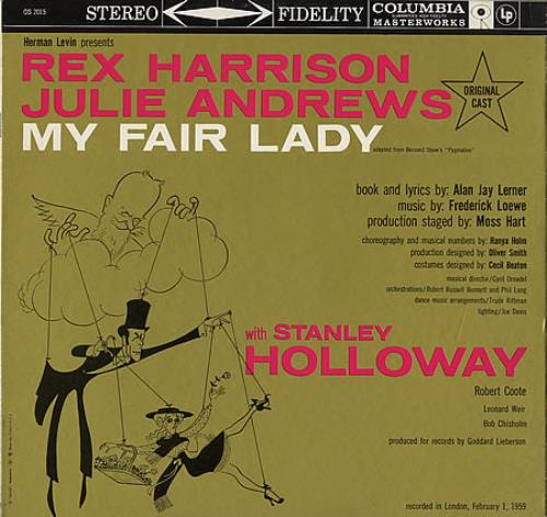 Julie Andrews My Fair Lady vinyl LP album (LP record) US JARLPMY391971