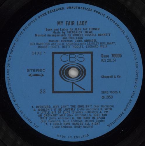 Julie Andrews My Fair Lady vinyl LP album (LP record) UK JARLPMY613769
