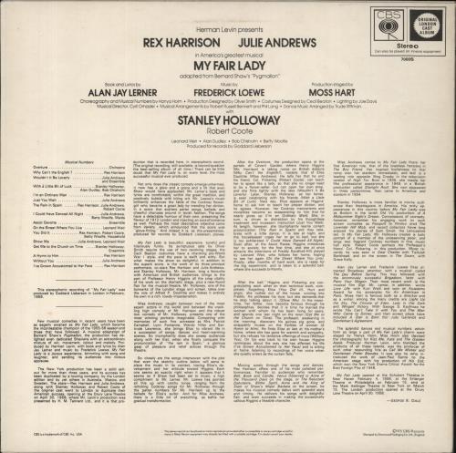 Julie Andrews My Fair Lady vinyl LP album (LP record) UK JARLPMY673891