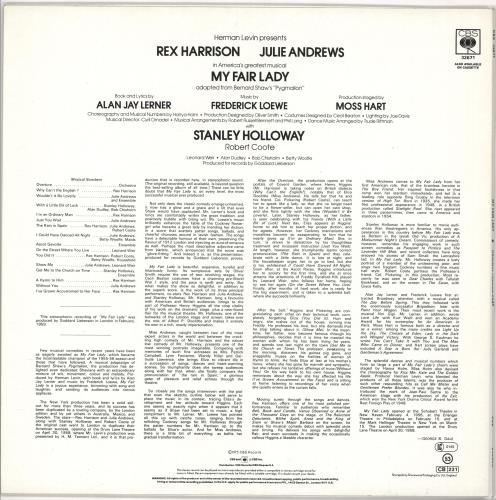 Julie Andrews My Fair Lady vinyl LP album (LP record) UK JARLPMY722019