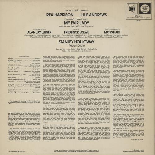 Julie Andrews My Fair Lady vinyl LP album (LP record) UK JARLPMY761853