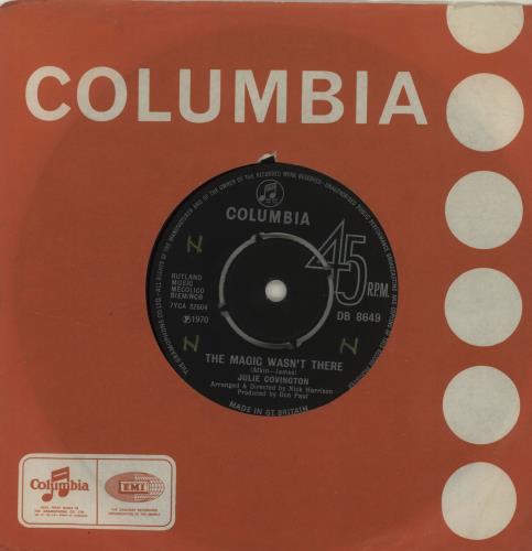 Julie Covington The Magic Wasn't There 7" vinyl single (7 inch record / 45) UK JAO07TH685379