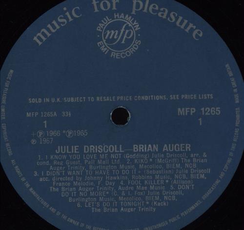 Julie Driscoll & Brian Auger Jools / Brian vinyl LP album (LP record) UK B&JLPJO635124
