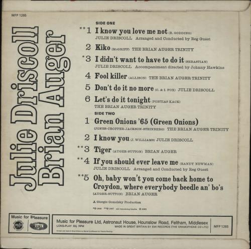 Julie Driscoll & Brian Auger Jools / Brian vinyl LP album (LP record) UK B&JLPJO635124