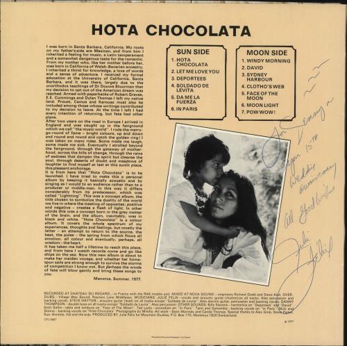 Julie Felix Hota Chocolata - Autographed vinyl LP album (LP record) UK JCWLPHO724113