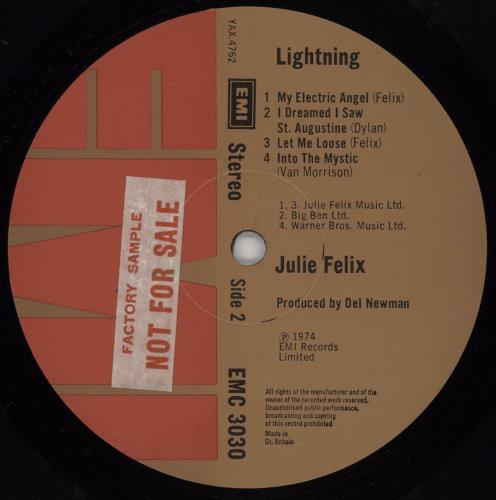 Julie Felix Lightning - Factory sample vinyl LP album (LP record) UK JCWLPLI756448