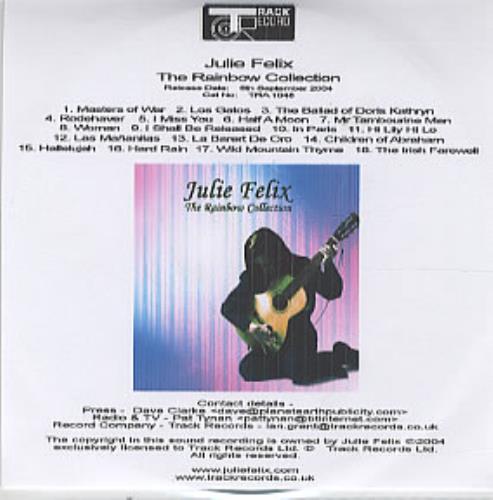 Julie Felix The Rainbow Collection CD-R acetate UK JCWCRTH314847