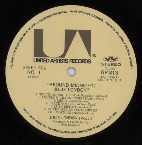 Julie London Around Midnight vinyl LP album (LP record) Japanese JLOLPAR842333