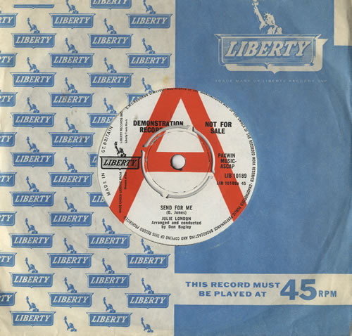Julie London Send For Me 7" vinyl single (7 inch record / 45) UK JLO07SE483051