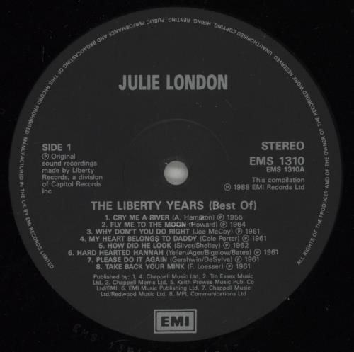 Julie London The Best Of The Liberty Years vinyl LP album (LP record) UK JLOLPTH768372
