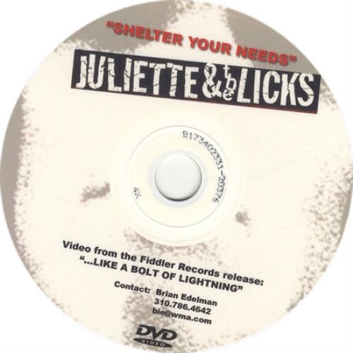 Juliette And The Licks Shelter Your Needs promo DVD-R US JBQDRSH442188