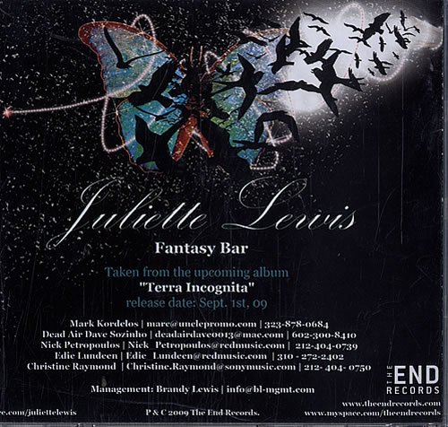 Juliette Lewis Fantasy Bar CD single (CD5 / 5") US JWSC5FA483717
