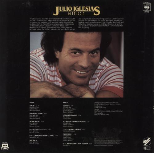 Julio Iglesias Amor vinyl LP album (LP record) UK IGLLPAM504842