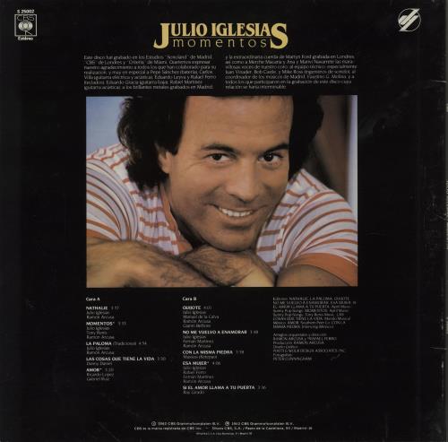 Julio Iglesias Momentos vinyl LP album (LP record) Spanish IGLLPMO760716