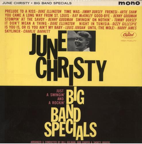 June Christy Big Band Specials vinyl LP album (LP record) UK JNCLPBI747583