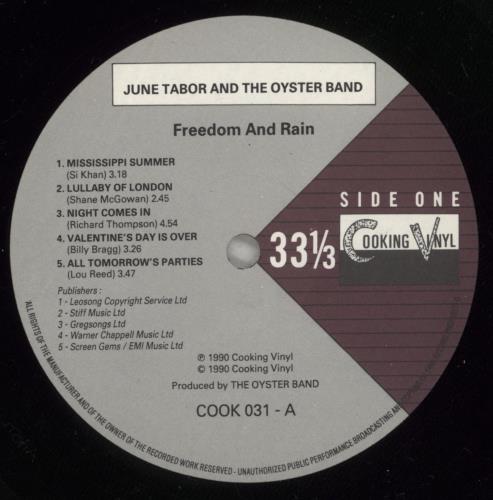June Tabor Freedom And Rain - Hype Sticker vinyl LP album (LP record) UK JNOLPFR878690