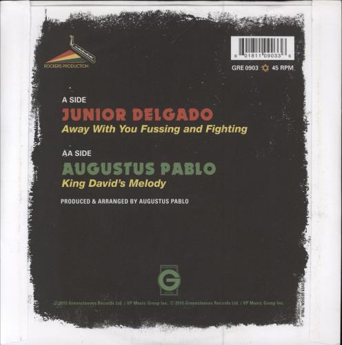 Junior Delgado Away With You Fussing And Fighting / King David's Melody 7" vinyl single (7 inch record / 45) UK J1-07AW785054