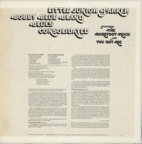 Junior Parker Blues Consolidated vinyl LP album (LP record) US JXPLPBL889385