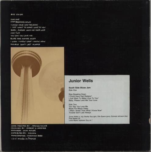 Junior Wells South Side Blues Jam vinyl LP album (LP record) French JW3LPSO668405