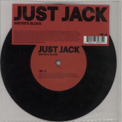 Just Jack Writer's Block 7" vinyl single (7 inch record / 45) UK JUJ07WR663778