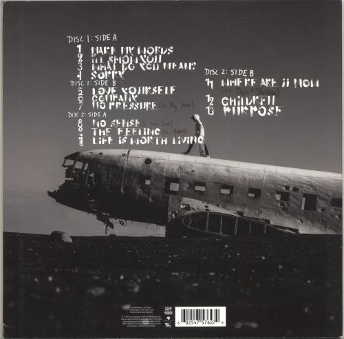 Justin Bieber Purpose - 180 Gram Vinyl + Opened Shrink 2-LP vinyl record set (Double LP Album) UK J302LPU690893