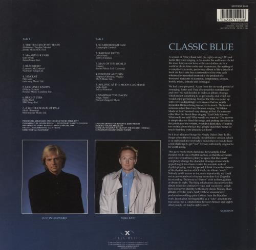 Justin Hayward Classic Blue vinyl LP album (LP record) UK JHWLPCL498552