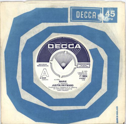 Justin Hayward Marie 7" vinyl single (7 inch record / 45) UK JHW07MA702106