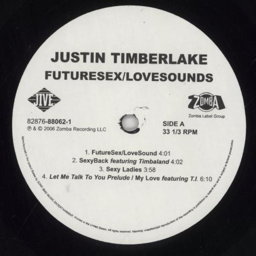 Justin Timberlake Futuresex/Lovesounds 2-LP vinyl record set (Double LP Album) US JTL2LFU377529