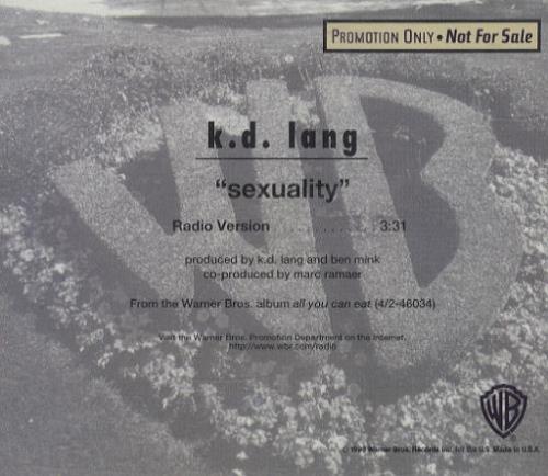K.D. Lang Sexuality CD single (CD5 / 5") US KDLC5SE65271