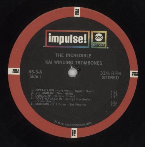 Kai Winding The Incredible Kai Winding Trombones vinyl LP album (LP record) US KWGLPTH864651