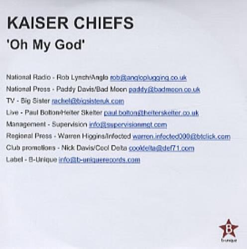 Kaiser Chiefs Oh My God CD-R acetate UK KAZCROH317642