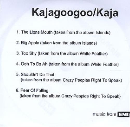 Kajagoogoo Kajagoogoo/Kaja Sampler CD-R acetate UK KAJCRKA298055