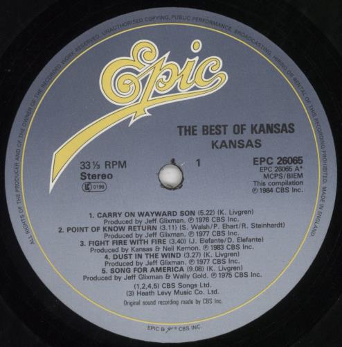 Kansas The Best of Kansas vinyl LP album (LP record) UK KNSLPTH439746