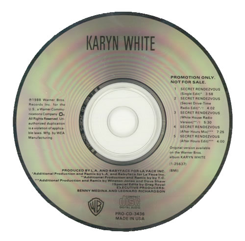 Karyn White Secret Rendezvous CD single (CD5 / 5") US KYNC5SE502661