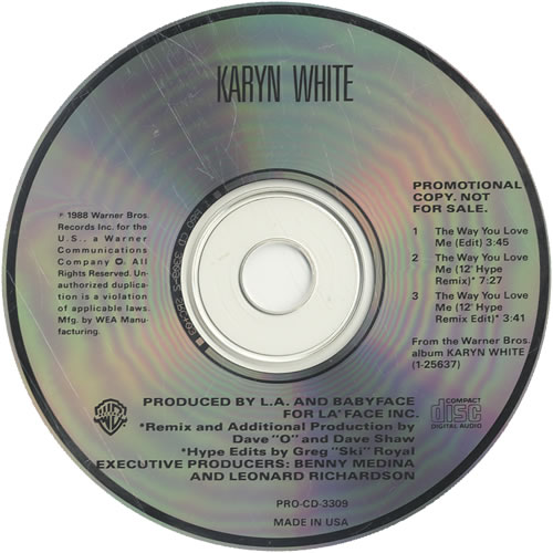Karyn White The Way You Love Me CD single (CD5 / 5") US KYNC5TH143161