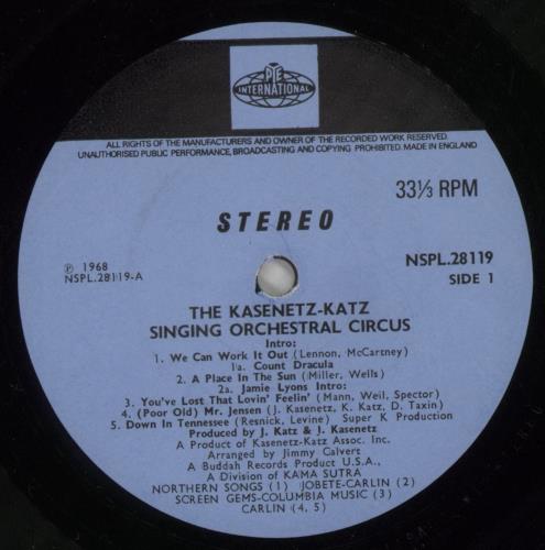 Kasenetz-Katz Kasenetz-Katz Singing Orchestral Circus vinyl LP album (LP record) UK KGYLPKA871574