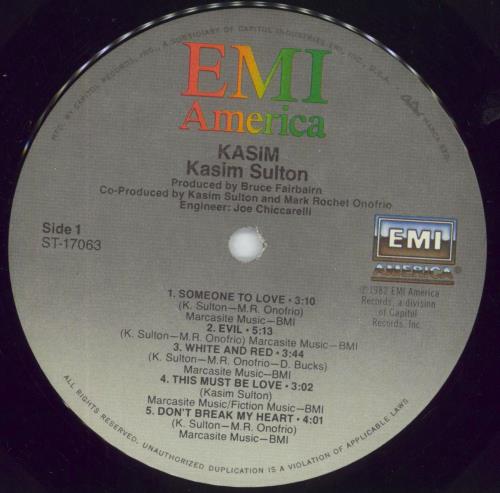 Kasim Sulton Kasim vinyl LP album (LP record) US 8CULPKA850776