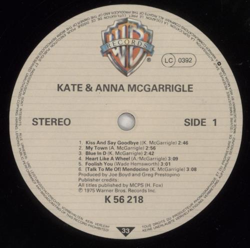 Kate & Anna McGarrigle Kate & Anna McGarrigle - 2nd vinyl LP album (LP record) UK K&ALPKA480166