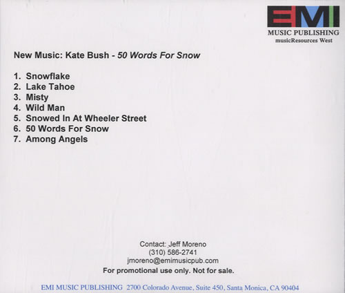 Kate Bush 50 Words For Snow CD-R acetate US BUSCRWO557871