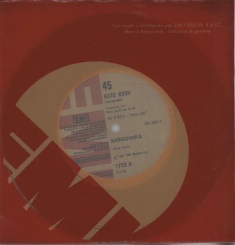 Kate Bush Babooshka 7" vinyl single (7 inch record / 45) Argentinean BUS07BA666284