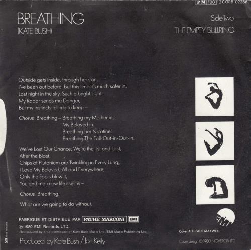 Kate Bush Breathing - Bat Sleeve - EX 7" vinyl single (7 inch record / 45) French BUS07BR636997