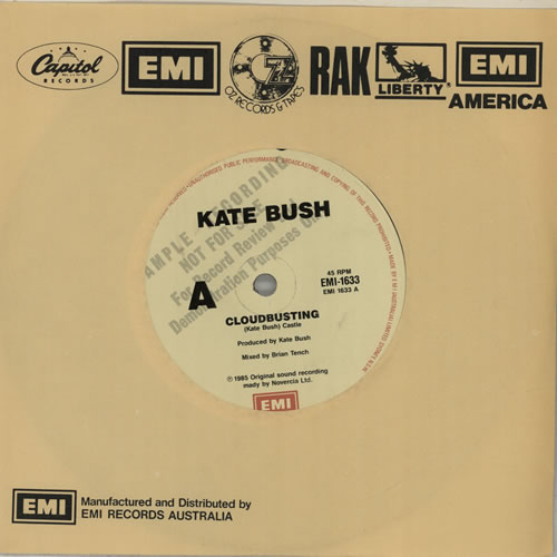 Kate Bush Cloudbusting 7" vinyl single (7 inch record / 45) Australian BUS07CL581620