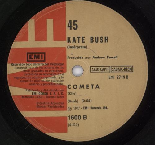 Kate Bush Cumbres Borrascosas 7" vinyl single (7 inch record / 45) Argentinean BUS07CU891701