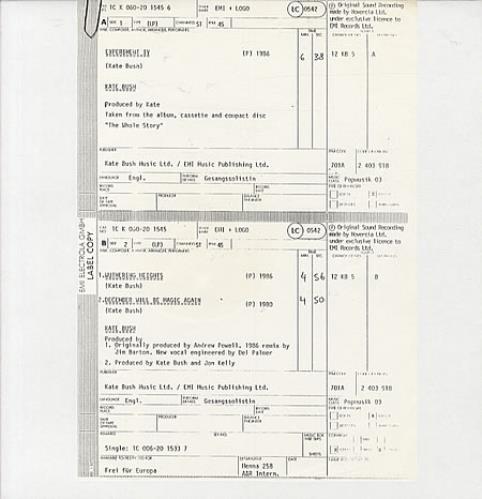 Kate Bush Experiment IV - Test Pressing 12" vinyl single (12 inch record / Maxi-single) German BUS12EX340480