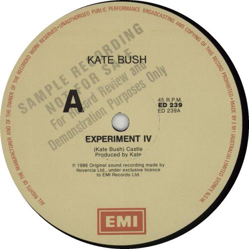Kate Bush Experiment IV 12" vinyl single (12 inch record / Maxi-single) Australian BUS12EX658780