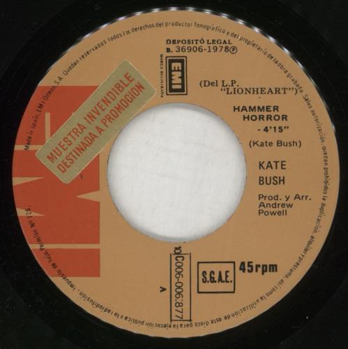 Kate Bush Hammer Horror 7" vinyl single (7 inch record / 45) Spanish BUS07HA879287