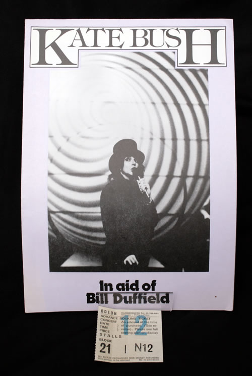 Kate Bush In Aid Of Bill Duffield + Ticket stub tour programme UK BUSTRIN549399
